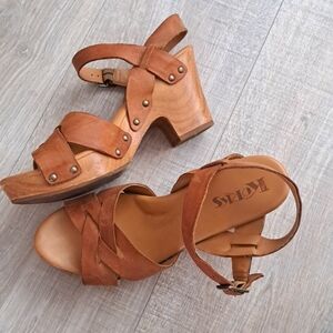 Korks leather wedges brown 8